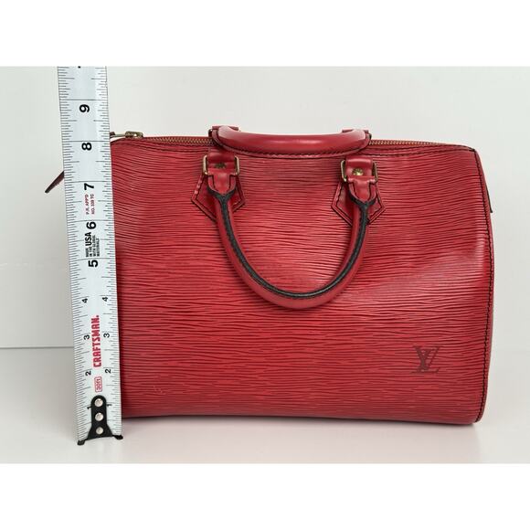 Louis Vuitton Epi Speedy 25 Handbag Castillan Red Leather - Picture 12 of 16